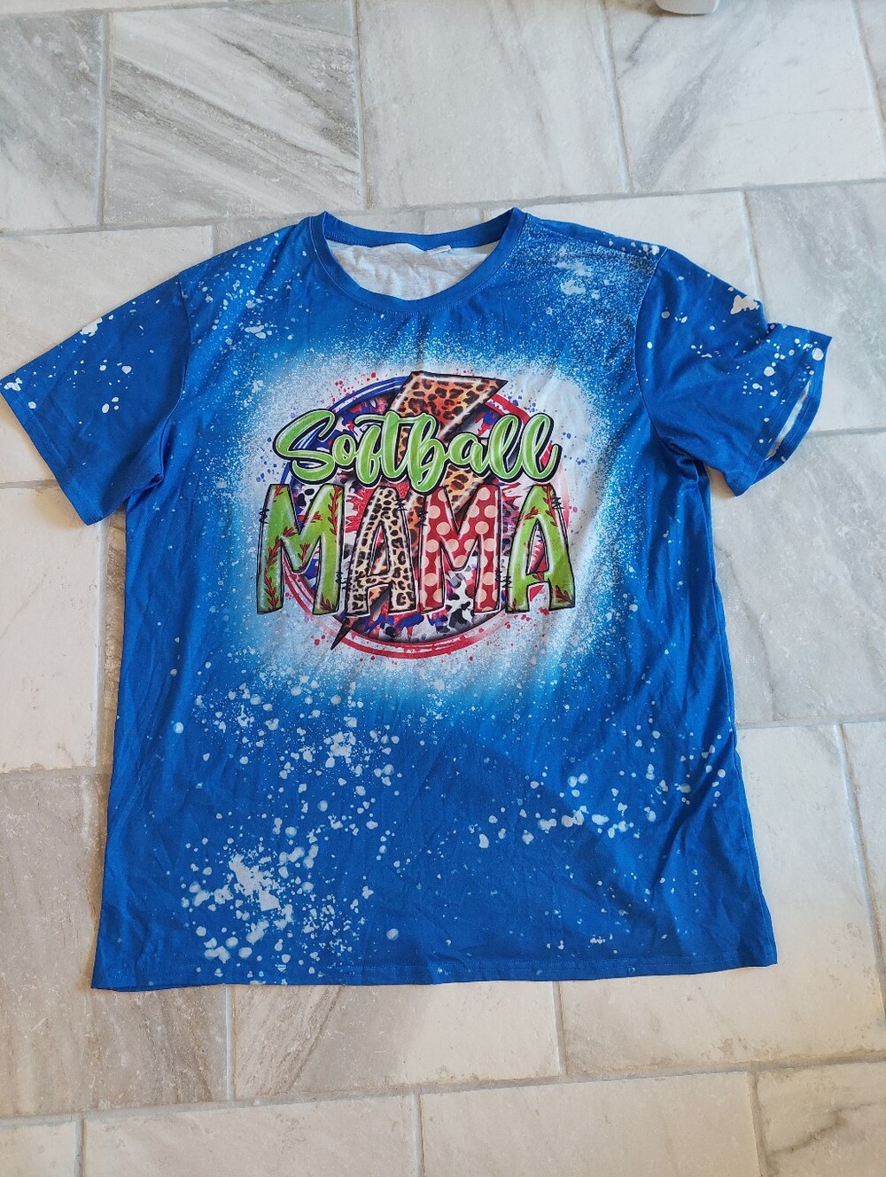 Softball Mama Graphic Tee - Blue Size 2X